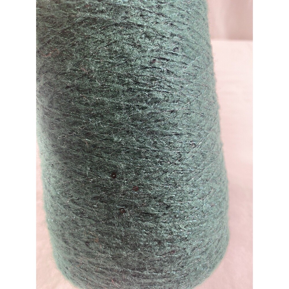Fancy Cone Yarn Spool Yarn Green Mohair Black Sequins 340g Net Weight #734